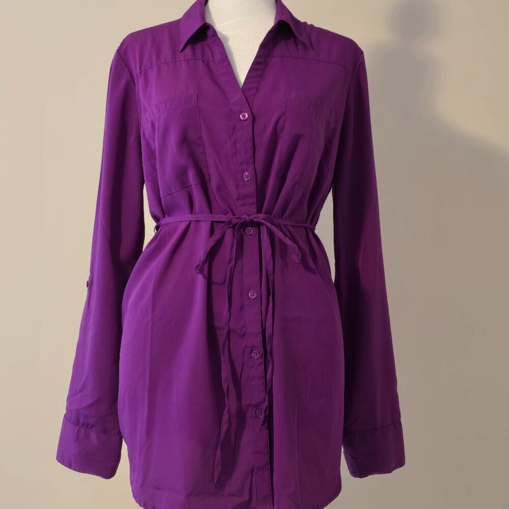 Motherhood Maternity Purple Button Up Long Sleeve